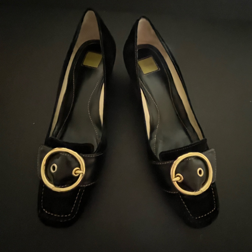 Coach “Margaret” Suede Low Wedges I Color: Black I Size: 8.5
